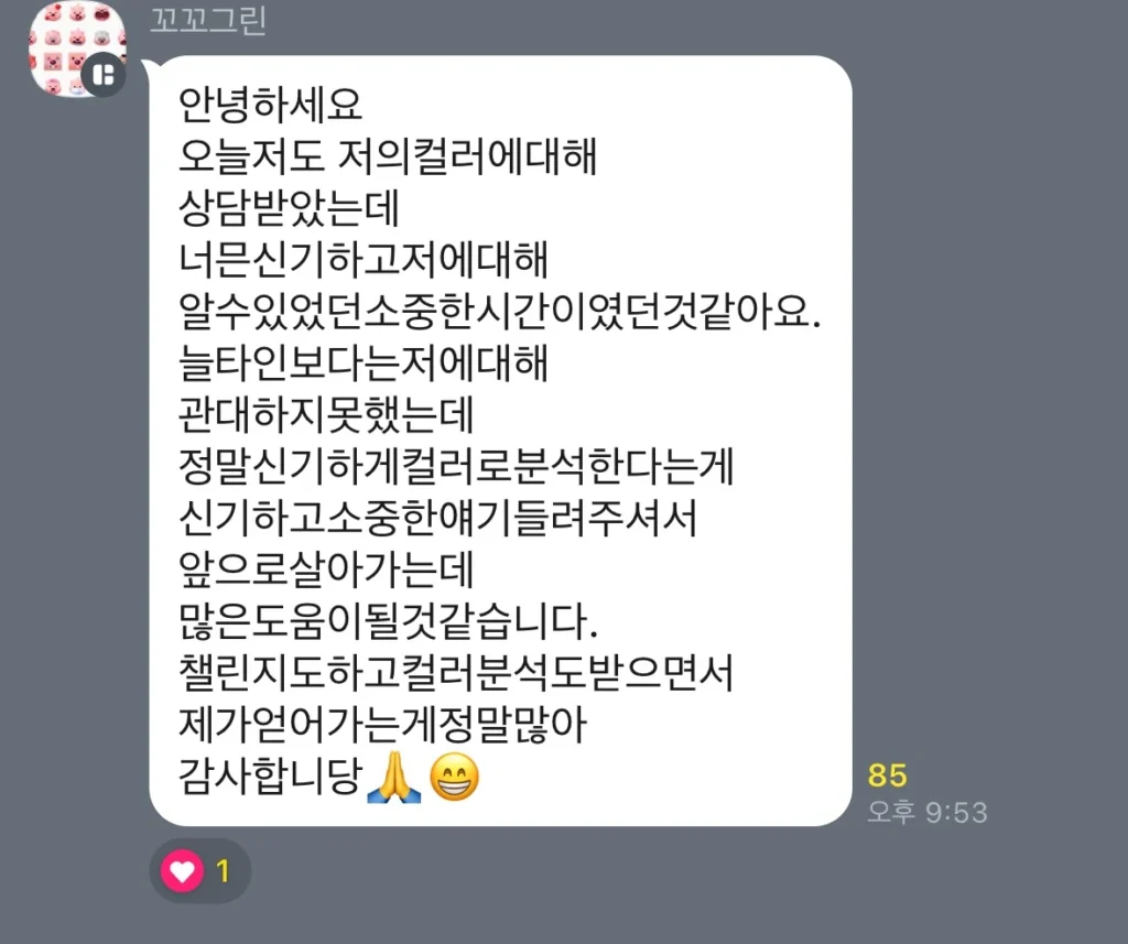 컬러DNA 커플 상담 후기 04